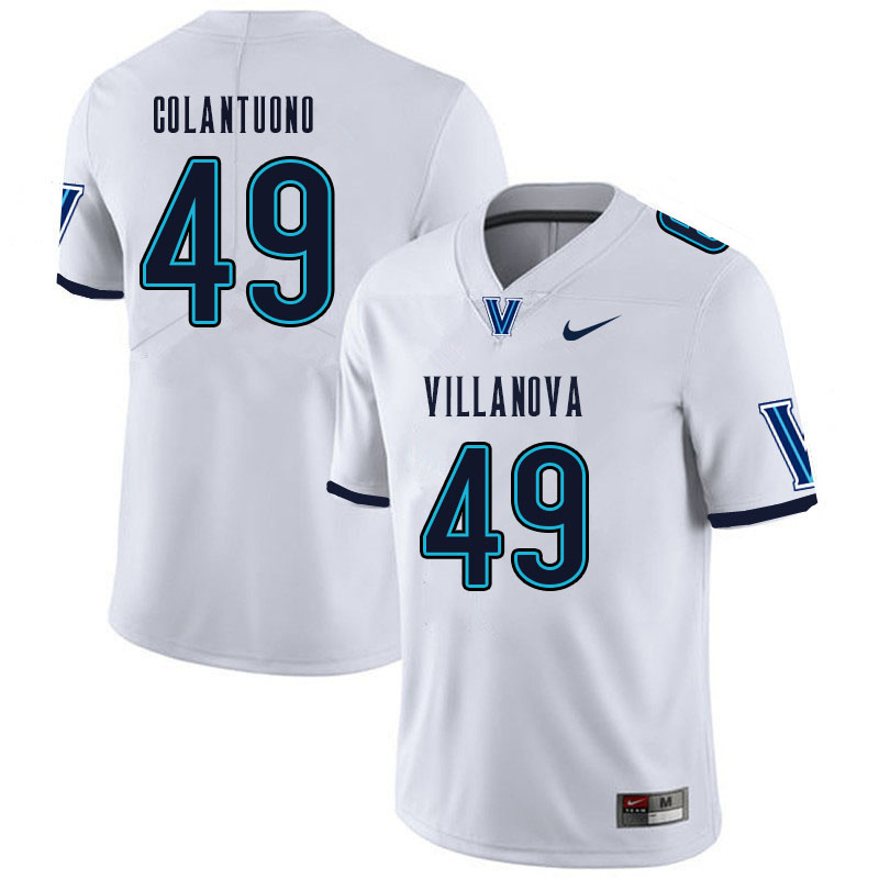 Men #49 Matt Colantuono Villanova Wildcats College Football Jerseys Sale-White